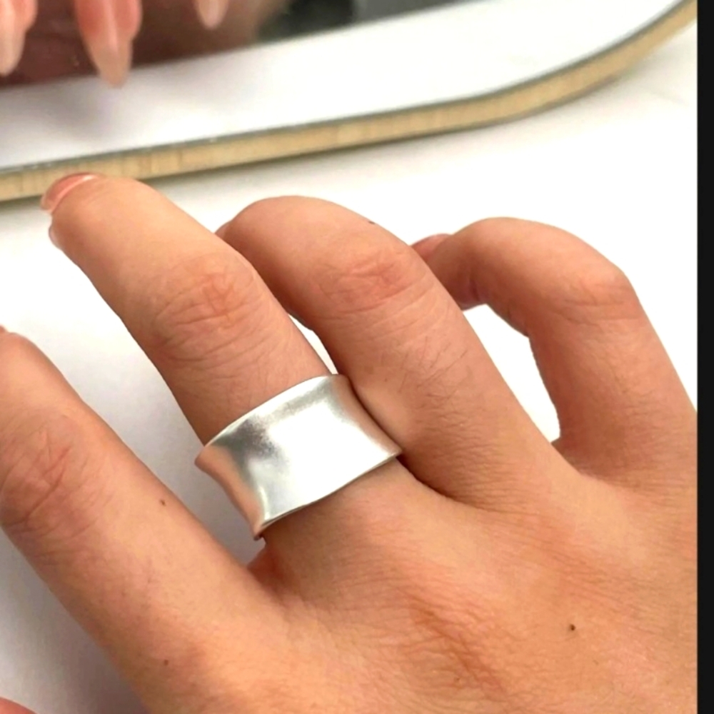 Silver Wide Band Ring - Picture 1 of 4